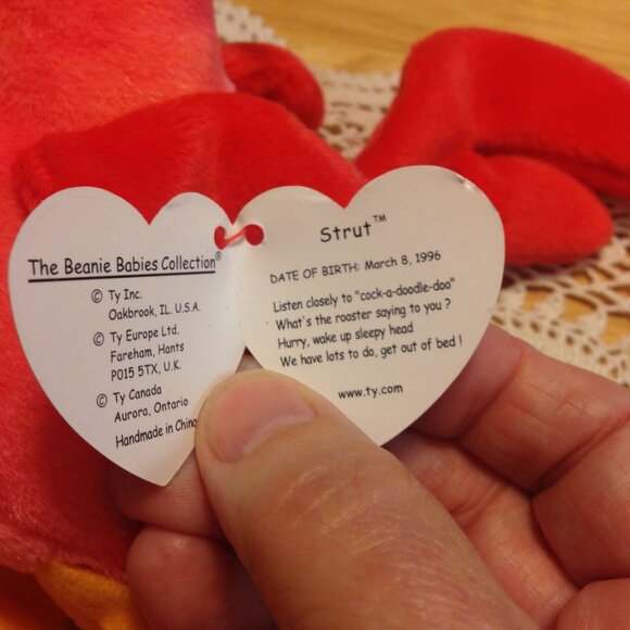 Ty Beanie Baby Strut The Rooster 🐓 DOB March 8, 1996 - Picture 7 of 9